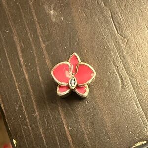Pandora silver orchid Charm
